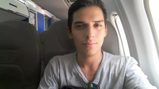 First selfie inside a plane